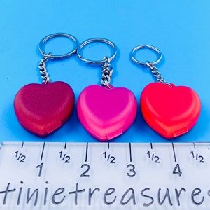 Tupperware mini Heart keeper keychain set of 3 new rare tinietreasures